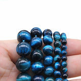 Natural Tiger Eye Gem Stone Round Beads 4-12mm Strand 15''