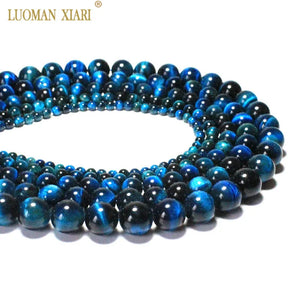Natural Zircon Tiger Eye Gem Stone Beads Bracelet Necklace 15''
