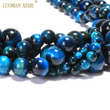 Natural Zircon Tiger Eye Gem Stone Beads Bracelet Necklace 15''