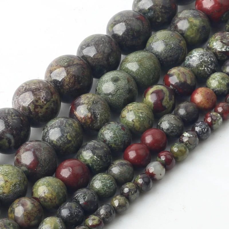 Dragon Blood Stone Beads Round Loose Gemstones DIY Bracelet