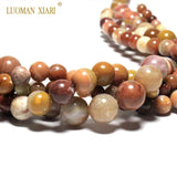 Natural Pink Petrified Wood Stone Beads 6-12mm 15''