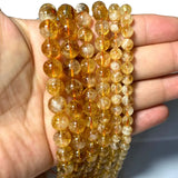 100% Natural Citrines Yellow Crystal Round Spacer Beads 6/8/10MM