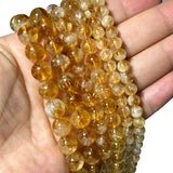 100% Natural Citrines Yellow Crystal Round Spacer Beads 6/8/10MM