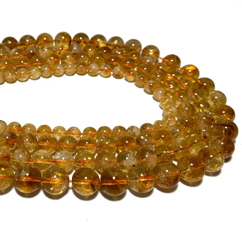 100% Natural Citrines Yellow Crystal Round Spacer Beads 6/8/10MM