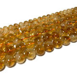 100% Natural Citrines Yellow Crystal Round Spacer Beads 6/8/10MM
