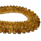 100% Natural Citrines Yellow Crystal Round Spacer Beads 6/8/10MM