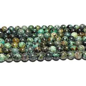 100% Natural Green Turquoise Round Stone Beads DIY Jewelry Making