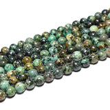 100% Natural Green Turquoise Round Stone Beads DIY Jewelry Making