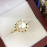 Adjustable Flower Ring Mountings for Pearls Beads, 10pcs