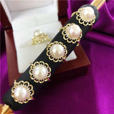 Adjustable Flower Ring Mountings for Pearls Beads, 10pcs