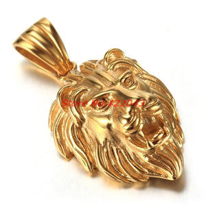 Men's Lion Head Pendant Stainless Steel Necklace Gift