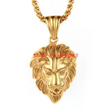 Men's Lion Head Pendant Stainless Steel Necklace Gift