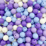 Cream Macaroon Acrylic Beads 6mm-10mm Straight Hole Round Solid DIY Jewelry
