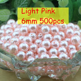 Acrylic Pearl Round Beads Light Pink 6mm-12mm AB-25