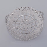 Adjustable Bracelet Blank with Flower Pad Cuff Bangle Base