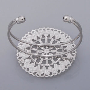 Adjustable Bracelet Blank with Flower Pad Cuff Bangle Base