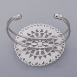 Adjustable Bracelet Blank with Flower Pad Cuff Bangle Base