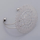 Adjustable Bracelet Blank with Flower Pad Cuff Bangle Base