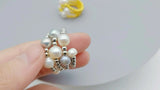 Adjustable Plastic Bead Pearl Rings
