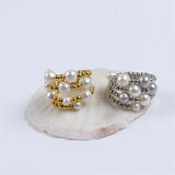Adjustable Plastic Bead Pearl Rings