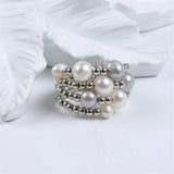 Adjustable Plastic Bead Pearl Rings