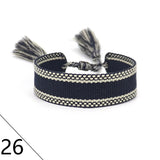 Adjustable Rope Bracelets Ethnic Friendship Bracelets Women Men Tassel Woven