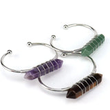 Adjustable Bangle Wire Wrap Stone Crystal Bracelet