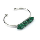 Adjustable Bangle Wire Wrap Stone Crystal Bracelet