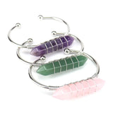 Adjustable Bangle Wire Wrap Stone Crystal Bracelet