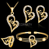 Alloy Green Crystal Necklace Earring Jewelry Set