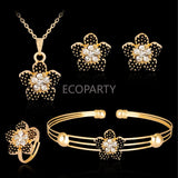 Alloy Green Crystal Necklace Earring Jewelry Set