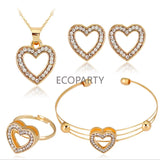 Alloy Green Crystal Necklace Earring Jewelry Set