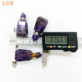 Amethyst Stone Perfume Bottle Pendant Necklace Essential Oil Diffuser