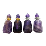 Amethyst Stone Perfume Bottle Pendant Necklace Essential Oil Diffuser