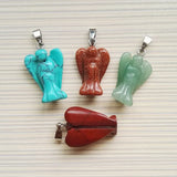 Angel Natural Stone Pendant 12pc Small Wing Charm Necklaces Pendants