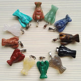 Angel Natural Stone Pendant 12pc Small Wing Charm Necklaces Pendants
