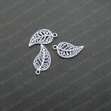 Antique Silver Leaves Alloy Charms Pendants DIY Jewelry Findings 50pc
