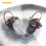 Antique Crystal Amethyst Necklace Wire Wrap Healing Pendant