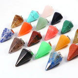 Natural Stone Mixed Pendulum Pillar Charms Chakra Pendants DIY Necklaces