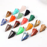 Natural Stone Mixed Pendulum Pillar Charms Chakra Pendants DIY Necklaces
