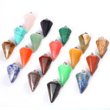 Natural Stone Mixed Pendulum Pillar Charms Chakra Pendants DIY Necklaces