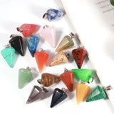 Natural Stone Mixed Pendulum Pillar Charms Chakra Pendants DIY Necklaces