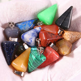 Natural Stone Mixed Pendulum Pillar Charms Chakra Pendants DIY Necklaces