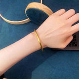 European Fine Hot Woman Girl Bride Mother Party Twist 24KT Bracelet Bangle