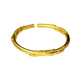 European Fine Woman Girl Flower 24KT Open Bracelet Bangle