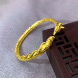 European Fox 24KT Open Bracelet Bangle for Bride Mother Party Birthday Wedding