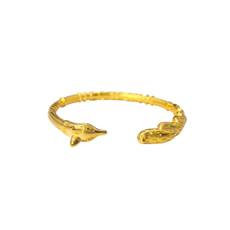European Fox 24KT Open Bracelet Bangle for Bride Mother Party Birthday Wedding