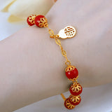 European Fine Woman Bell Jade Beads Bracelet