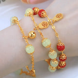 European Fine Woman Bell Jade Beads Bracelet