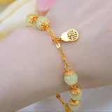 European Fine Woman Bell Jade Beads Bracelet